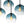 Load image into Gallery viewer, LightFixturesUSA - 7 - Light Cluster Blue Glass Globe Bubble Island Pendant - Chandelier - Blue + Black - 
