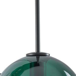 LightFixturesUSA-7-Light Cluster Green Glass Globe Bubble Island Pendant-Chandelier-Green + Black-