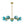 LightFixturesUSA - 7 - light Gradient Blue Glass Globe Round Sputnik Chandelier - Chandelier - 33.5 in - 