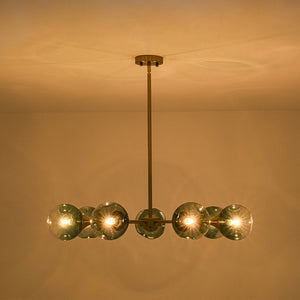 LightFixturesUSA - 7 - light Gradient Blue Glass Globe Round Sputnik Chandelier - Chandelier - 33.5 in - 