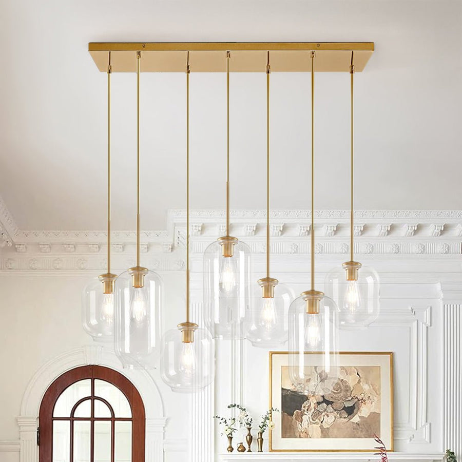 LightFixturesUSA - 7 - light Kitchen Island Cluster Pendant Chandelier - Chandelier - Brass (Sales Ends Aug 7) - 