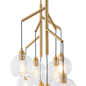 LightFixturesUSA - 8 - Light Branch Draped Glass Bubble Island Double Chandelier - Chandelier - Brass - 