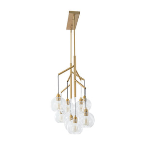 LightFixturesUSA - 8 - Light Branch Draped Glass Bubble Island Double Chandelier - Chandelier - Brass - 