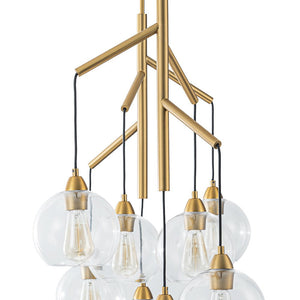 LightFixturesUSA - 8 - Light Branch Draped Glass Bubble Island Double Chandelier - Chandelier - Brass - 