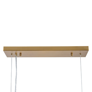 LightFixturesUSA - 8 - Light Color Tinted Glass Globe Bubble Linear Island Chandelier - Chandelier - Black + Green - 