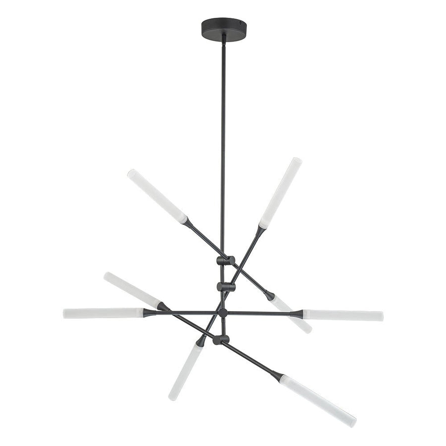 LightFixturesUSA-8-Light Dimmable 3000k LED Rotatable Linear Sputnik Chandelier-Chandelier-Black-