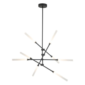 LightFixturesUSA-8-Light Dimmable 3000k LED Rotatable Linear Sputnik Chandelier-Chandelier-Black-