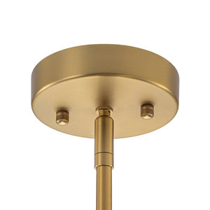 LightFixturesUSA - 8 - Light Linear Sputnik Tinted Blue Glass Bubble Chandelier - Chandelier - Brass - 