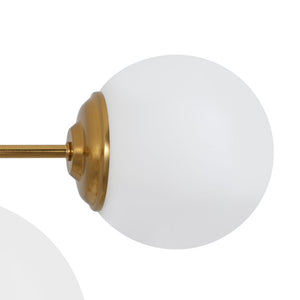 LightFixturesUSA - 8 - Light Opal Glass Bubble Sputnik Semi Flush Chandelier - Ceiling Light - Brass - 