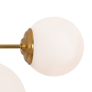 LightFixturesUSA - 8 - Light Opal Glass Bubble Sputnik Semi Flush Chandelier - Ceiling Light - Brass - 