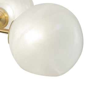 LightFixturesUSA - 8 - Light Opal Swirl Glass Globe Branch Island Chandelier - Chandelier - Brass - 