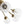 LightFixturesUSA - 8 - Light Ribbed Glass Bubble Sputnik Semi Flush Mount - Ceiling Light - Brass - 