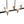 LightFixturesUSA - 8 - Light Seeded Glass Black Brass Linear Island Chandelier - Chandelier - Black + Brass - 