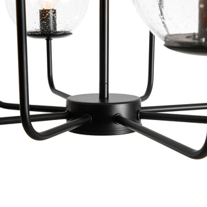 LightFixturesUSA - 8 - Light Seeded Glass Globe Round Sputnik Bubble Chandelier - Chandelier - Black - 