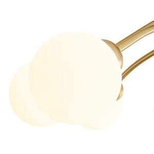 LightFixturesUSA - 8 - Light Sputnik Milky Glass Bubble Semi Flush Mount - Ceiling Light - Brass - 