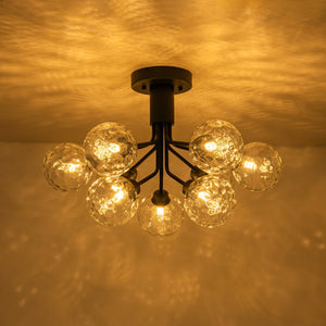 LightFixturesUSA - 9 - Light Bloom Water Glass Globe Tiered Sputnik Ceiling Light - Ceiling Light - Black - 