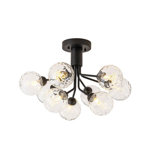 LightFixturesUSA - 9 - Light Bloom Water Glass Globe Tiered Sputnik Ceiling Light - Ceiling Light - Black - 
