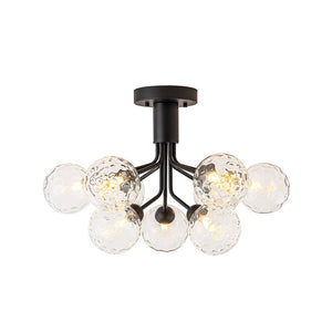 LightFixturesUSA - 9 - Light Bloom Water Glass Globe Tiered Sputnik Ceiling Light - Ceiling Light - Black - 