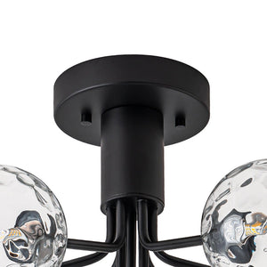 LightFixturesUSA - 9 - Light Bloom Water Glass Globe Tiered Sputnik Ceiling Light - Ceiling Light - Black - 