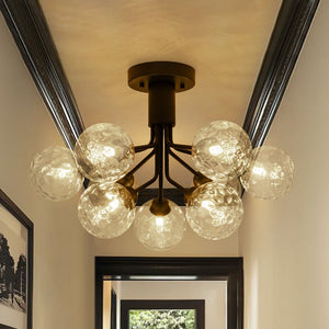 LightFixturesUSA - 9 - Light Bloom Water Glass Globe Tiered Sputnik Ceiling Light - Ceiling Light - Black - 