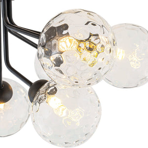 LightFixturesUSA - 9 - Light Bloom Water Glass Globe Tiered Sputnik Ceiling Light - Ceiling Light - Black - 