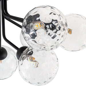 LightFixturesUSA - 9 - Light Bloom Water Glass Globe Tiered Sputnik Ceiling Light - Ceiling Light - Black - 