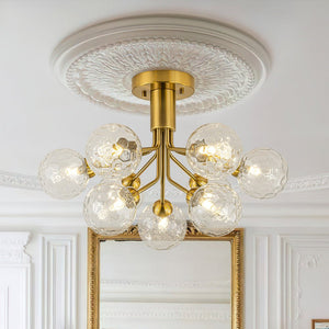 LightFixturesUSA - 9 - Light Bloom Water Glass Globe Tiered Sputnik Ceiling Light - Ceiling Light - Brass - 