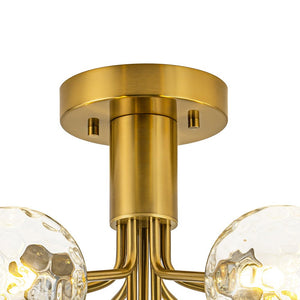 LightFixturesUSA - 9 - Light Bloom Water Glass Globe Tiered Sputnik Ceiling Light - Ceiling Light - Brass - 