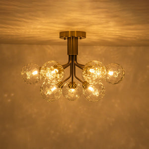 LightFixturesUSA - 9 - Light Bloom Water Glass Globe Tiered Sputnik Ceiling Light - Ceiling Light - Brass - 