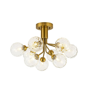 LightFixturesUSA - 9 - Light Bloom Water Glass Globe Tiered Sputnik Ceiling Light - Ceiling Light - Brass - 