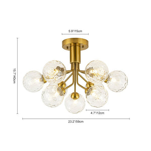 LightFixturesUSA - 9 - Light Bloom Water Glass Globe Tiered Sputnik Ceiling Light - Ceiling Light - Brass - 