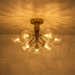 LightFixturesUSA - 9 - Light Bloom Water Glass Globe Tiered Sputnik Ceiling Light - Ceiling Light - Brass - 
