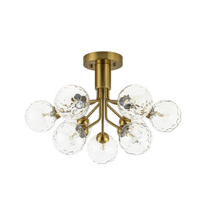LightFixturesUSA - 9 - Light Bloom Water Glass Globe Tiered Sputnik Ceiling Light - Ceiling Light - Brass - 