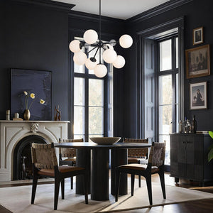 LightFixturesUSA - 9 - Light Tiered Sputnik Glass Globe Bubble Chandelier - Chandelier - Black - 