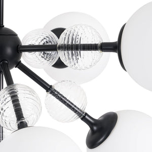 LightFixturesUSA - 9 - Light Tiered Sputnik Glass Globe Bubble Chandelier - Chandelier - Brass - 