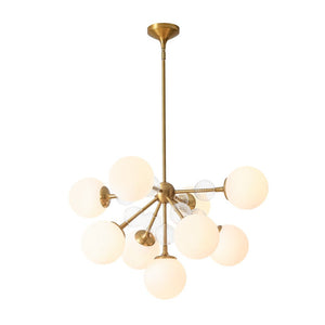LightFixturesUSA - 9 - Light Tiered Sputnik Glass Globe Bubble Chandelier - Chandelier - Brass - 