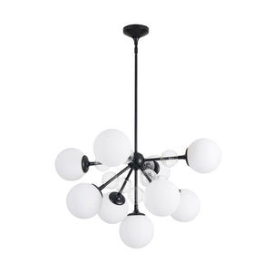 LightFixturesUSA - 9 - Light Tiered Sputnik Glass Globe Bubble Chandelier - Chandelier - Brass - 