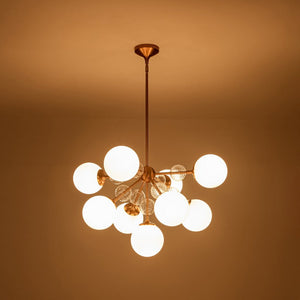 LightFixturesUSA - 9 - Light Tiered Sputnik Glass Globe Bubble Chandelier - Chandelier - Brass - 