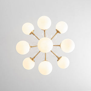 LightFixturesUSA - 9 - Light Tiered Sputnik Glass Globe Bubble Chandelier - Chandelier - Brass - 