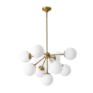 LightFixturesUSA - 9 - Light Tiered Sputnik Glass Globe Bubble Chandelier - Chandelier - Brass - 