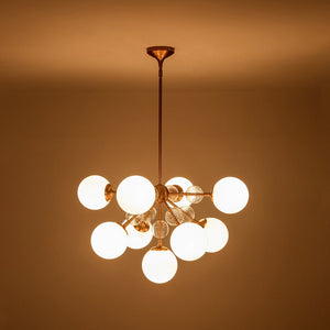 LightFixturesUSA - 9 - Light Tiered Sputnik Glass Globe Bubble Chandelier - Chandelier - Brass - 