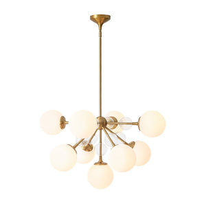 LightFixturesUSA - 9 - Light Tiered Sputnik Glass Globe Bubble Chandelier - Chandelier - Brass - 