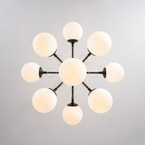 LightFixturesUSA - 9 - Light Tiered Sputnik Glass Globe Bubble Chandelier - Chandelier - Brass - 