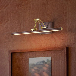 LightFixturesUSA - Adjustable Dimmable LED Linear Vanity Lamp Picture Light - Wall Sconce - Walnut Grain - 1 Pack - 