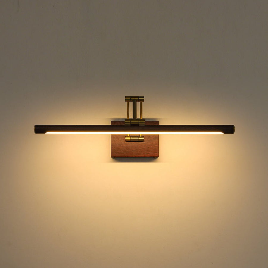 LightFixturesUSA - Adjustable Dimmable LED Linear Vanity Lamp Picture Light - Wall Sconce - Walnut Grain - 2 Packs - 