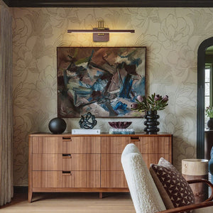 LightFixturesUSA - Adjustable Dimmable LED Linear Vanity Lamp Picture Light - Wall Sconce - Walnut Grain - 2 Packs - 