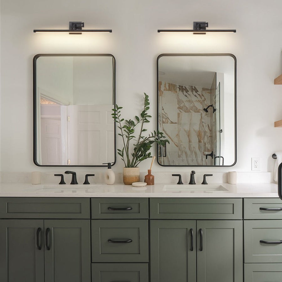 LightFixturesUSA - Adjustable Dimmable LED Linear Vanity Sconce Picture Light - Wall Sconce - Brass - 