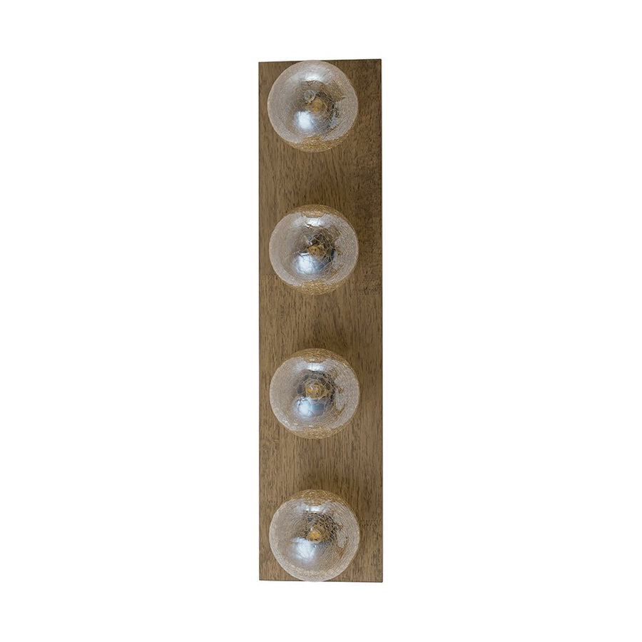 LightFixturesUSA - Amber Textured Glass Linear Wooden Semi Flush Mount / Wall Light - Wall Sconce - 4 - Lt - 