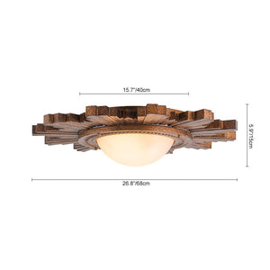 LightFixturesUSA - Antique Apollo Sunburst Sculpture Flush Mount / Wall Light - Ceiling Light - Distressed Brass - 