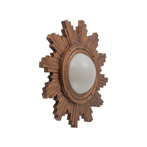 LightFixturesUSA - Antique Apollo Sunburst Sculpture Flush Mount / Wall Light - Ceiling Light - Distressed Brass - 